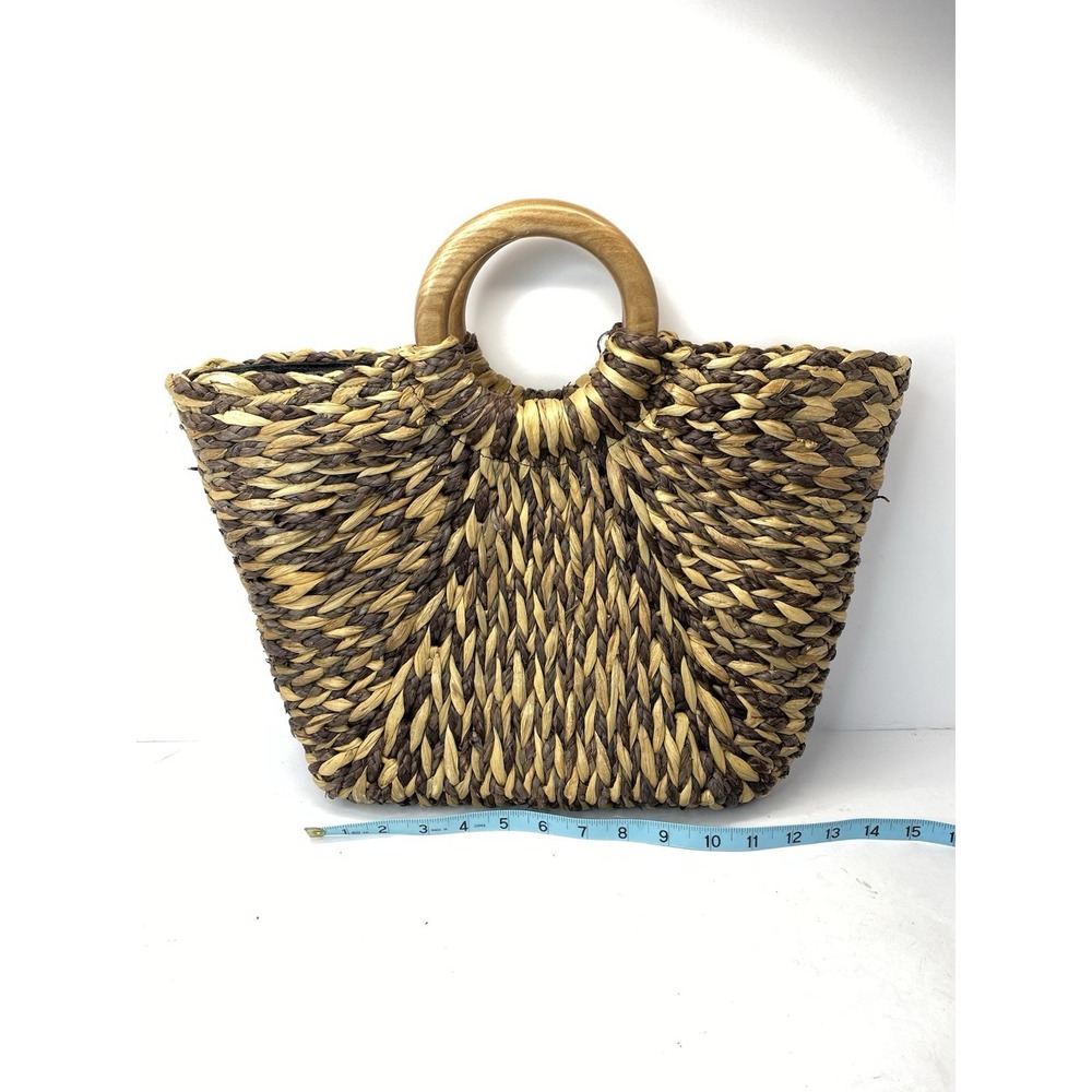 NWT Patrica Nash Luzzara Straw &‎ Leather Satchel/Cross Body/ Wooden Handles